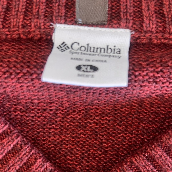 {NWOT Columbia Men’s Cotton V-Neck Sweater in Burgundy Size XL} - Picture 10 of 10